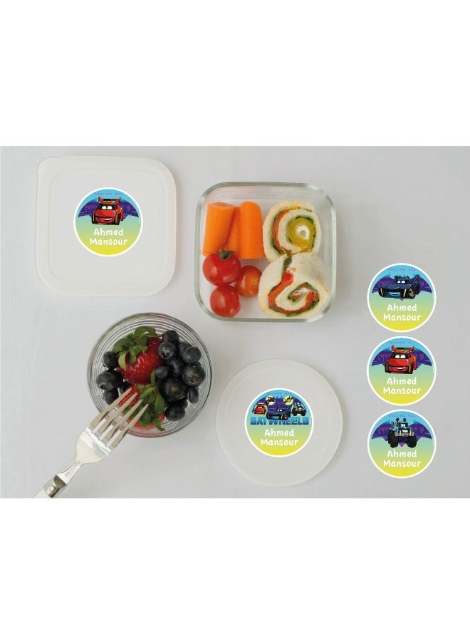 Essmak - Batman Personalized Waterproof Name Labels for Kids – Set of 74 Custom Stickers for School Supplies, Lunch Boxes, Clothes and Toys - Image 1