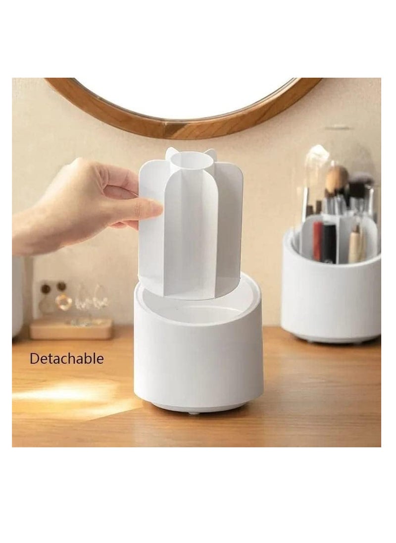 Generic 1× 360 degree rotating makeup brush storage box, multifunctional dust-proof desktop organizer, lipstick, eyeshadow and cosmetic brush holder, rotating makeup organizer for storing cosmetics. From Rana Storr  - Image 4