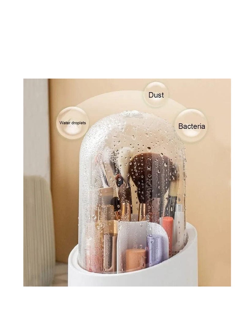 Generic 1× 360 degree rotating makeup brush storage box, multifunctional dust-proof desktop organizer, lipstick, eyeshadow and cosmetic brush holder, rotating makeup organizer for storing cosmetics. From Rana Storr  - Image 3