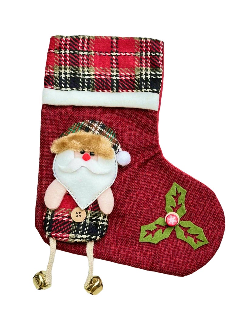 ZAFAA HOME Santa Christmas Stocking – Festive Holiday Decor Stocking for Gifts, Mantels, and Christmas Tree Decorations  - Image 1