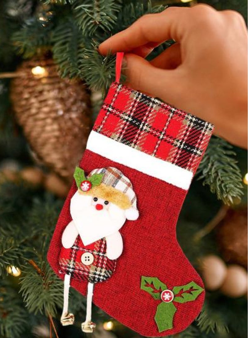 ZAFAA HOME Santa Christmas Stocking – Festive Holiday Decor Stocking for Gifts, Mantels, and Christmas Tree Decorations  - Image 3