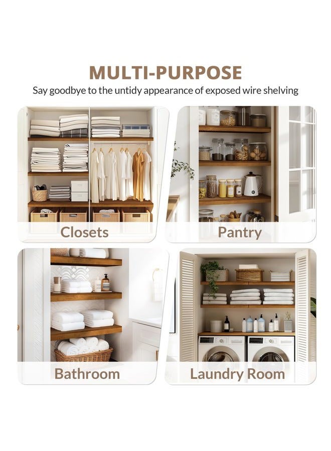Gashell Wire Shelf Covers, Bamboo Wire Rack Covers for Pantry, Closet (4pcs, 24" W x 16" D) - Image 5