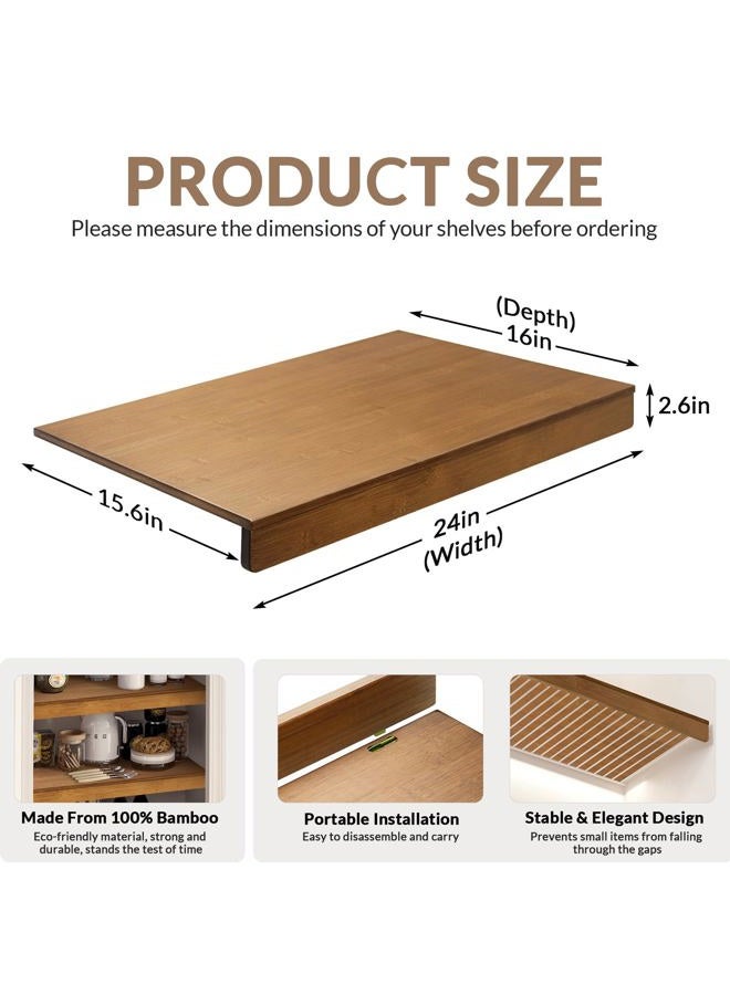 Gashell Wire Shelf Covers, Bamboo Wire Rack Covers for Pantry, Closet (4pcs, 24" W x 16" D) - Image 3