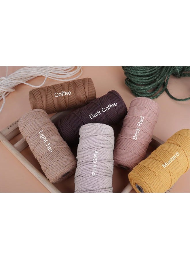NOANTA Dark Green Macrame Cord 3mm x 109yards, Colored Macrame Rope, Cotton Rope Macrame Yarn, Colorful Cotton Craft Cord for Wall Hanging, Plant Hangers, Crafts, Knitting - Image 3