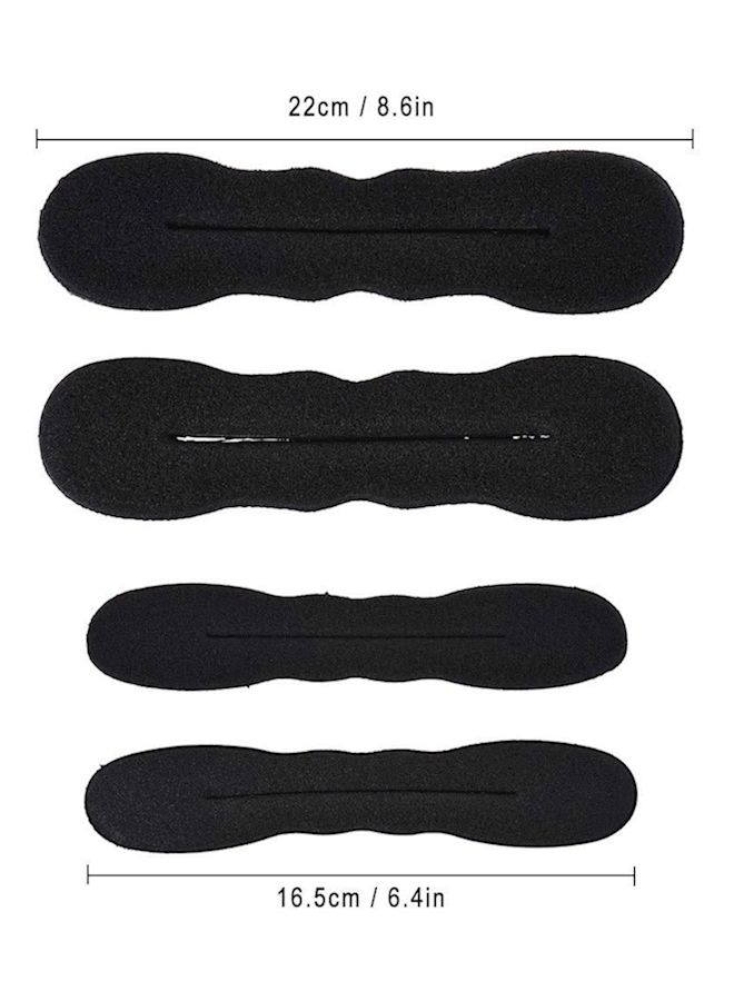 نيبمينينت مجموعة أدوات تصفيف الشعر مكونة من 4 قطع مصنوعة الإسفنج ملائمة لعمل كعكة والضفائر، تحوي قطعتين بحجم كبير وقطعتين صغير أسود - Image 3