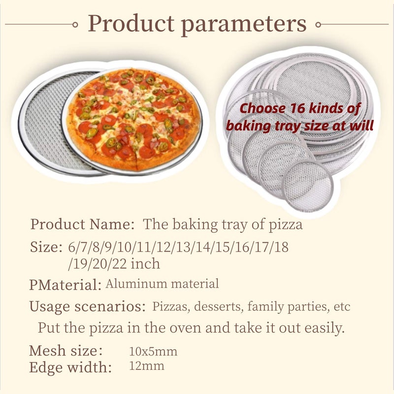Honimered 6 Packs Aluminum Alloy Pizza Pan With Holes  12 Inch Commercial Grade Pizza/Baking Screen For Oven Round Pizza Crisper Tray Pizza Baking Tray For Home Restaurant  Seamless (12-Inch  Pack Of 6) - Image 5