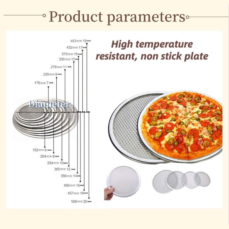 Honimered 6 Packs Aluminum Alloy Pizza Pan With Holes  12 Inch Commercial Grade Pizza/Baking Screen For Oven Round Pizza Crisper Tray Pizza Baking Tray For Home Restaurant  Seamless (12-Inch  Pack Of 6) - Image 4