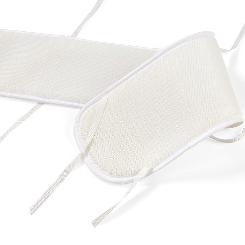 Crib Rail Cover 51In X 7In & 27.5In X 7In White - Soft Breathable Mesh 3-In-1 Versatile Design Teething Protector for Nursery Infant Baby Proofing - Image 4