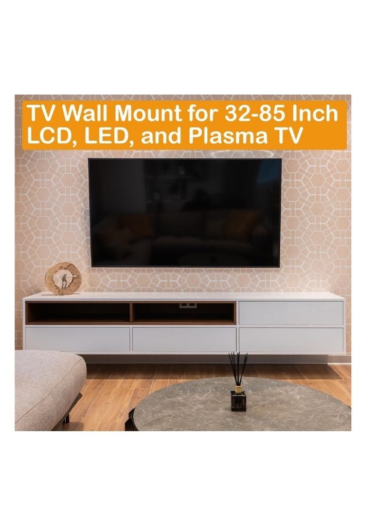 حامل حائطي عالمي لتلفزيون إل إي دي إل سي دي - حامل لوحة مسطحة لأجهزة التلفزيون مقاس ٣٢ إلى ٨٥ بوصة - Image 3