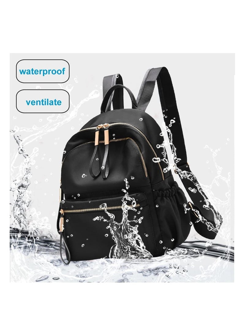 SYOSI - Waterproof Oxford Small Backpack Purse for Women School Bag for Girls, Mini Backpack for Adult Kids School Travel, Ladies Fashion Designer Rucksack Convertible Travel Shoulder Bag (Black) - Image 1