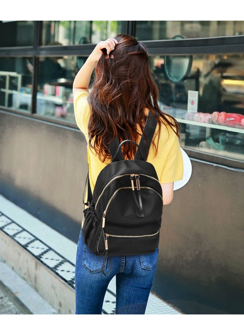SYOSI - Waterproof Oxford Small Backpack Purse for Women School Bag for Girls, Mini Backpack for Adult Kids School Travel, Ladies Fashion Designer Rucksack Convertible Travel Shoulder Bag (Black) - Image 1
