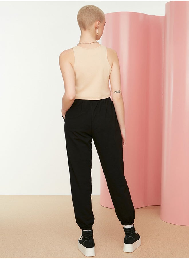 trendyol - Black Loose Jogger Thin Knitted Sweatpants TWOAW22EA0041 - Image 1