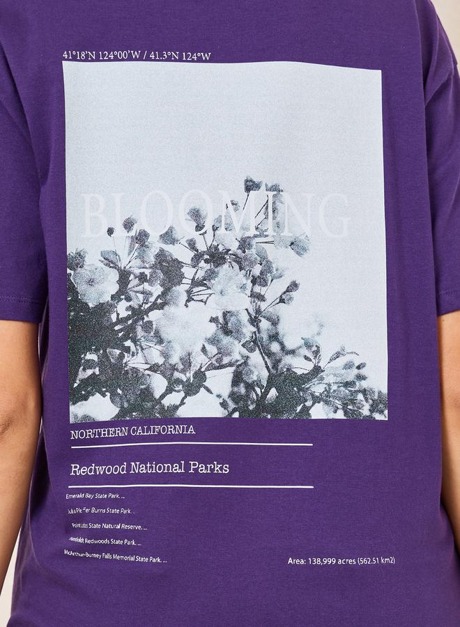 ستايلي تيشيرت أوفر سايز بياقة مستديرة وطبعة زهور - Image 5