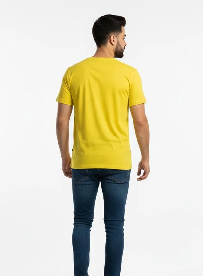 Take Two Men Yellow Fast and Furious Graphic Print T-Shirt