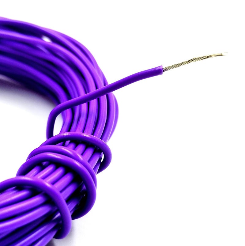 INVENTO 1mtr 20 AWG 05 sqmm 15A Tinned Copper PVC Wire Flexible Violet Cable 17mm Dia High Temperature for DIY - Image 2