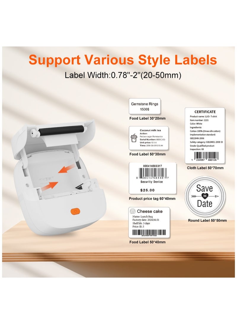 Generic Aiyin B23 Label Maker Thermal Portable Printer, Wireless Bluetooth Compatible with iOS & Android, Built-in 1200mAh Battery, Type-C,Home,Kitchen, Barcode and shipping Lable Maker and Printer.Support English and Arabic  - Image 3