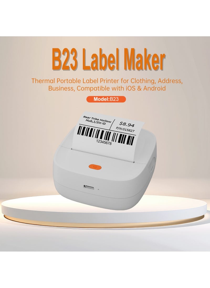 Generic Aiyin B23 Label Maker Thermal Portable Printer, Wireless Bluetooth Compatible with iOS & Android, Built-in 1200mAh Battery, Type-C,Home,Kitchen, Barcode and shipping Lable Maker and Printer.Support English and Arabic  - Image 2