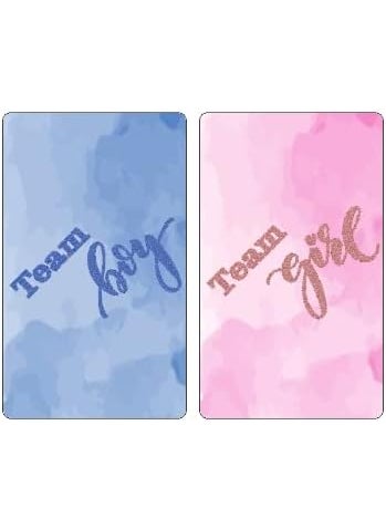 RokAPary 60 Team Girl Team Boy Mini Candy Bar Wrapper Miniatures Candy Bar Stickers Gender Reveal Pink and Blue Decorations Party Favors Made in USA  - Image 2