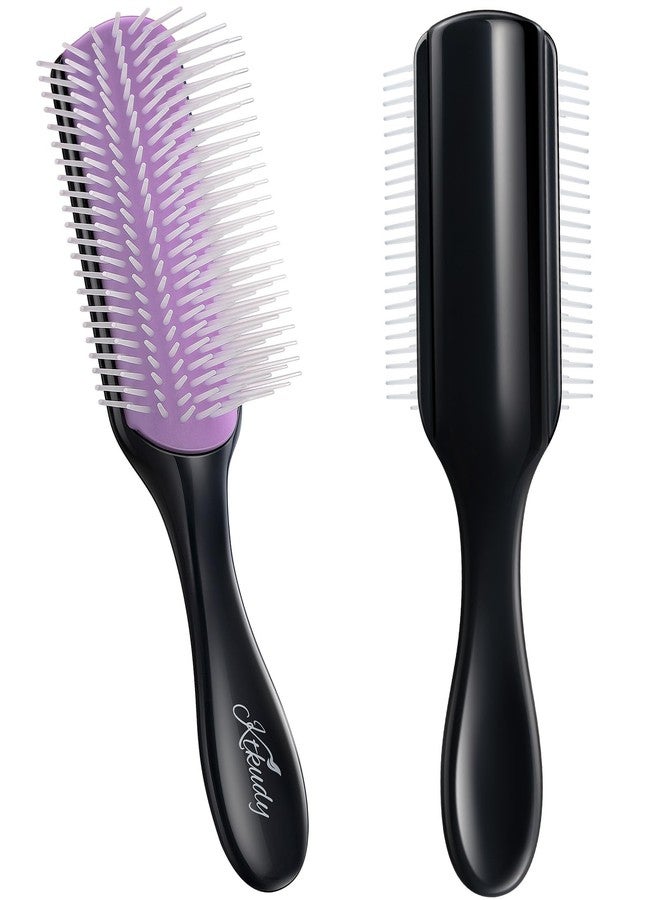 KTKUDY Curly Hair Brush Styling Brush 9 Row for Detangling & Defining Curls KTKUDY Hair Brush for Separating, Shaping Curls - Blow-Drying, Styling & Finishing Brush for Wavy, Curly or Coily Hair - Image 1