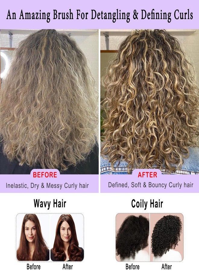 KTKUDY Curly Hair Brush Styling Brush 9 Row for Detangling & Defining Curls KTKUDY Hair Brush for Separating, Shaping Curls - Blow-Drying, Styling & Finishing Brush for Wavy, Curly or Coily Hair - Image 2