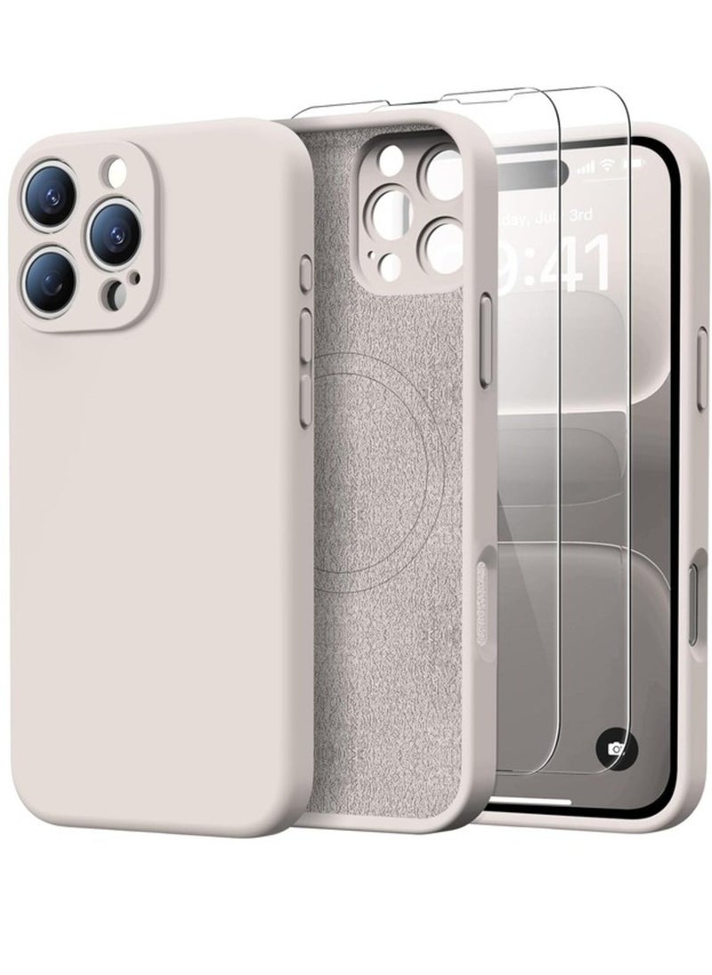 Raxoom iPhone 16 Pro Max Case with 2 Screen Protectors - MagSafe Compatible, Upgraded Camera Protection, Liquid Silicone Protective Case (6.9”) - Rock Grey - Image 1