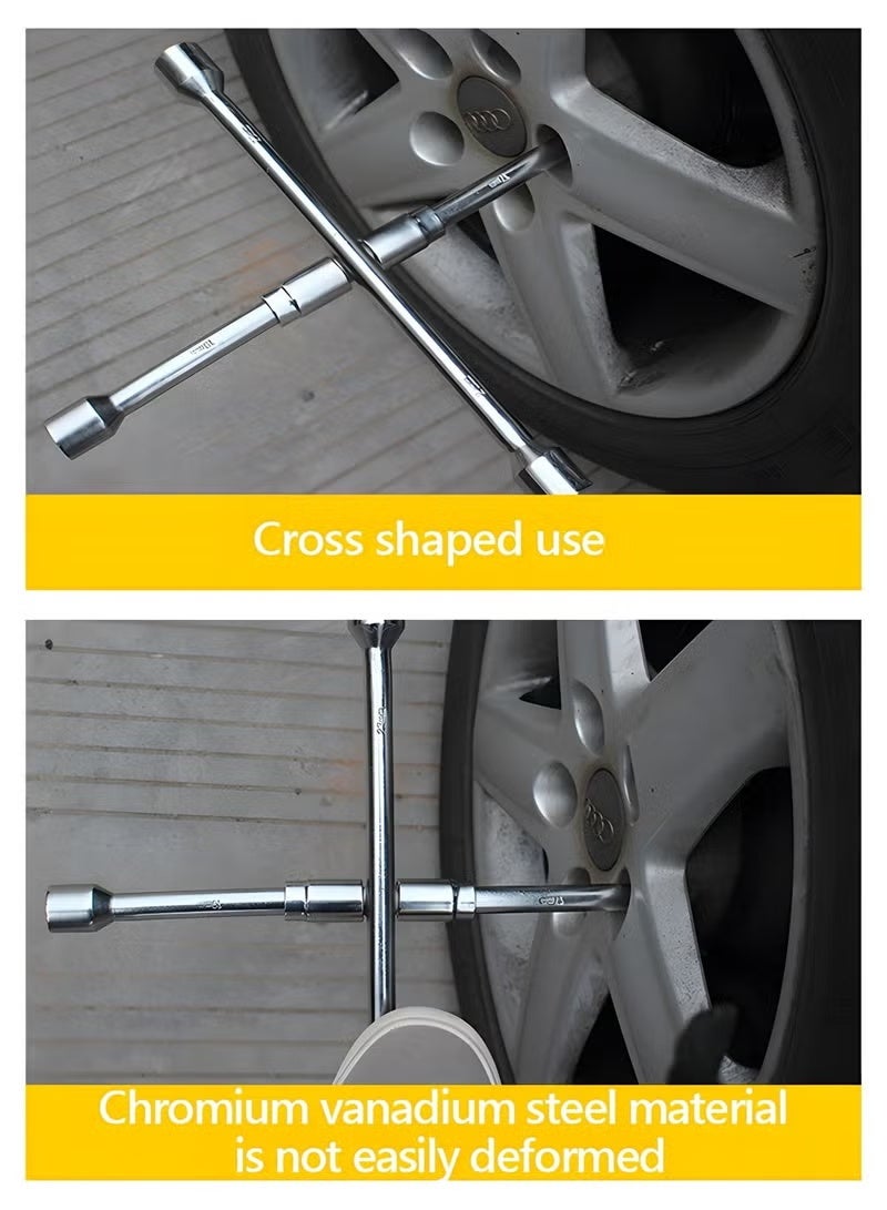 Multifunction Sliding Wrench Breaker Bar with 11/16 inch, 3/4 inch, 13/16 inch, and 7/8 inch (17, 19, 21, and 23 mm),4 Ports Universal Hexagon Spanner Wrench,Automotive Repair Tools - Image 4