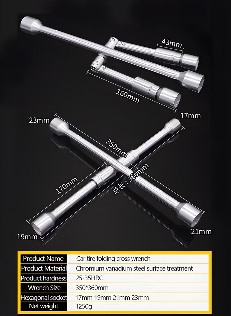 Multifunction Sliding Wrench Breaker Bar with 11/16 inch, 3/4 inch, 13/16 inch, and 7/8 inch (17, 19, 21, and 23 mm),4 Ports Universal Hexagon Spanner Wrench,Automotive Repair Tools - Image 5