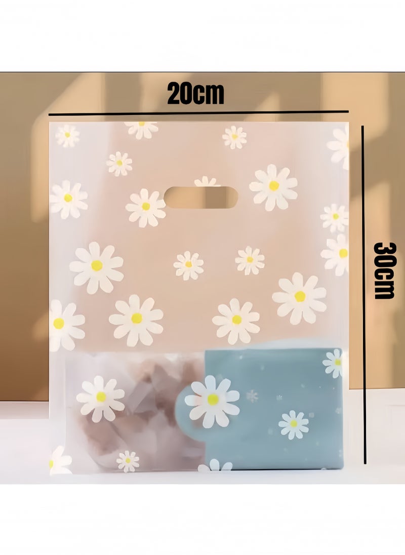 Angola Panda 20 Pieces Reusable Transparent Bags For Gifts And Distributions Decorated With Flowers, Food Bags, Clear Bags, Flower Bags, Clear 20×30cm  - Image 2