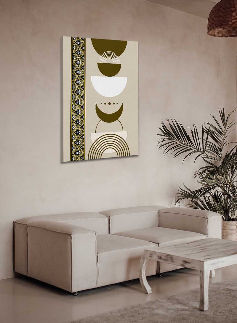 LOWHA Canvas Wall Art Stretched Over Wooden Frame with Saudi Inspired Pattern - Image 2