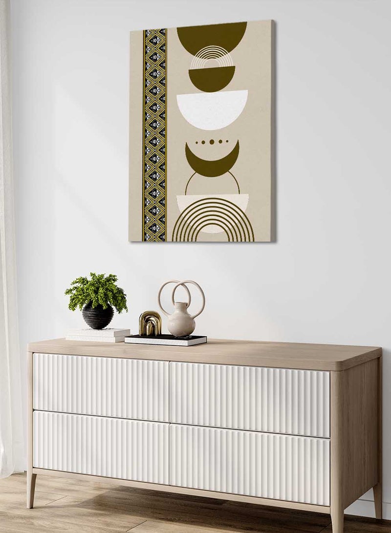 LOWHA Canvas Wall Art Stretched Over Wooden Frame with Saudi Inspired Pattern - Image 3