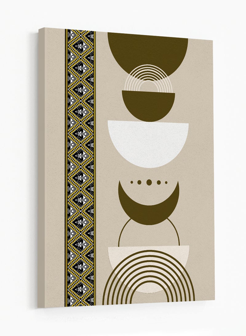 LOWHA Canvas Wall Art Stretched Over Wooden Frame with Saudi Inspired Pattern - Image 4