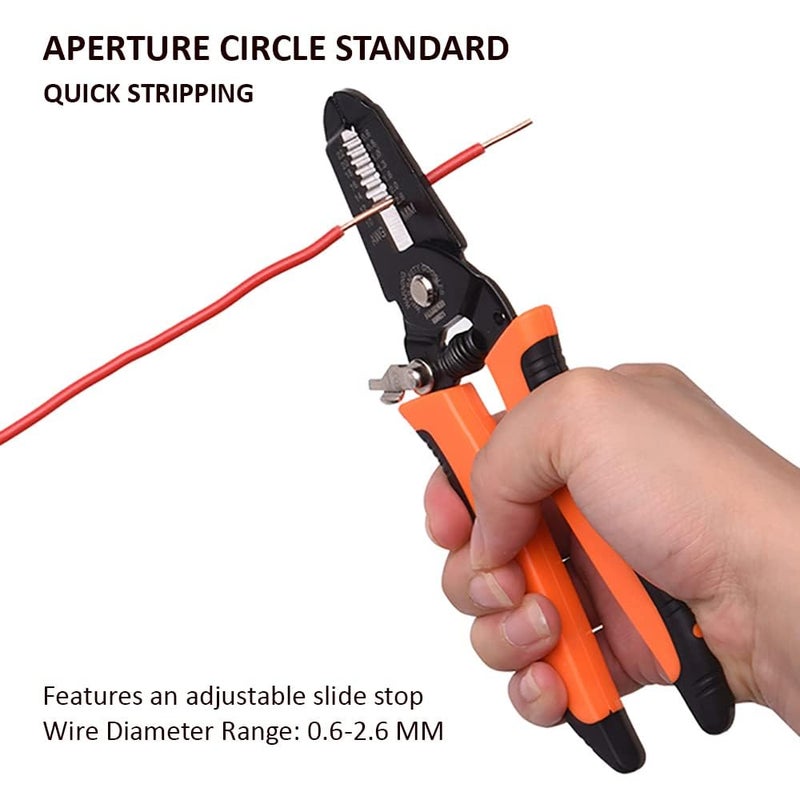 Generic 7 Professional Electric Wire Cutter Stripper with Wire Stripping Force Adjustable Knob Save Labour Force Spring Design  - Image 3