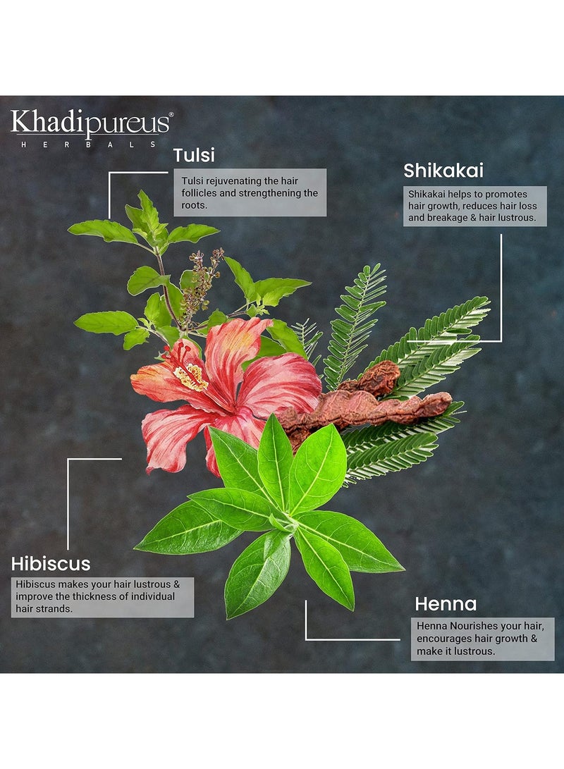 كادي أعشاب Pureus Shreekesha 10 أعشاب في شامبو 1 للتحكم في التلف، وتساقط الشعر، وفروة الرأس الصحية، ومضاد قشرة الرأس والشعر المجعد الجاف | منظف شعر عشبي بخصائص الأيورفيدا ومكونات طبيعية قوية خالصة للنساء والرجال (450 مل) - Image 2