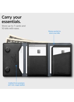 Spigen Valentinus S MagFit Magnetic MagSafe Wallet Card Holder [7-Cards, Cash] Trifold Wallet Stand for iPhone 16 Pro Max / 16 Pro / 16 Plus / 16 / iPhone 15/14/13/12 series - Black  - Image 4