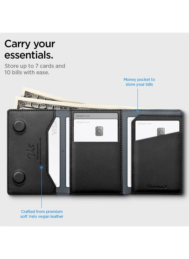 Spigen Valentinus S MagFit Magnetic MagSafe Wallet Card Holder [7-Cards, Cash] Trifold Wallet Stand for iPhone 16 Pro Max / 16 Pro / 16 Plus / 16 / iPhone 15/14/13/12 series - Black  - Image 4