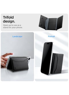 Spigen Valentinus S MagFit Magnetic MagSafe Wallet Card Holder [7-Cards, Cash] Trifold Wallet Stand for iPhone 16 Pro Max / 16 Pro / 16 Plus / 16 / iPhone 15/14/13/12 series - Black  - Image 5