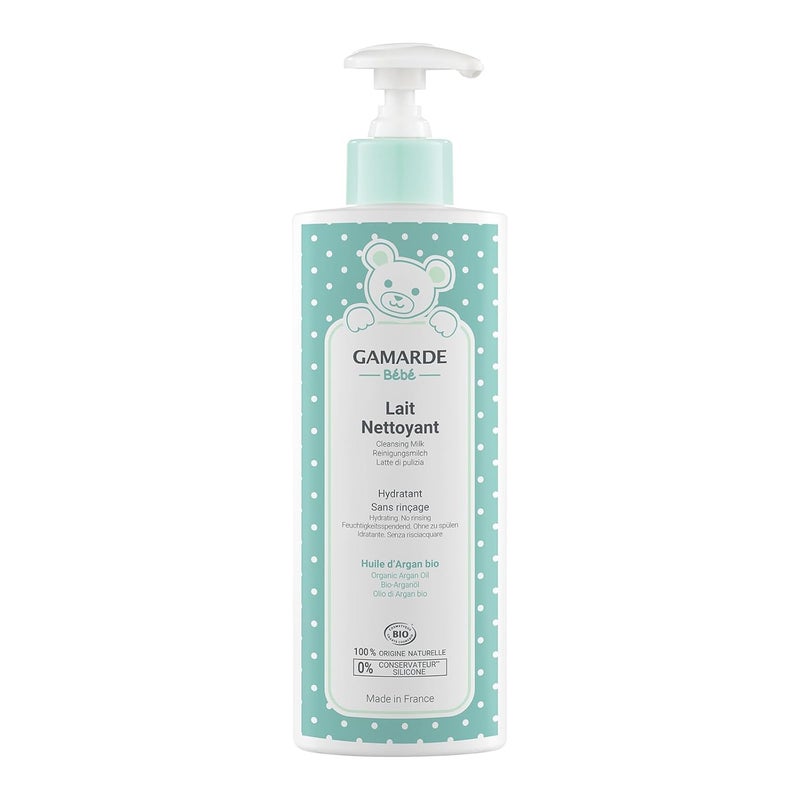 gamarde Baby Cleansing Milk - No-Rinse Baby Bath - Soothes Redness, Discomfort, and Removes Impurities - Clean and Soft Skin - 13.52 oz Cleanser - Image 1