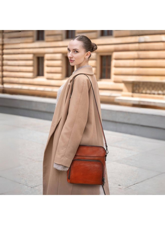 آي سوي حقائب كروس بودي جلدية من Iswee، حقيبة كتف للنساء، محافظ وحقائب يد، محافظ جلدية أصلية للنساء، حقائب جيب هوبو (قهوة) - Image 1