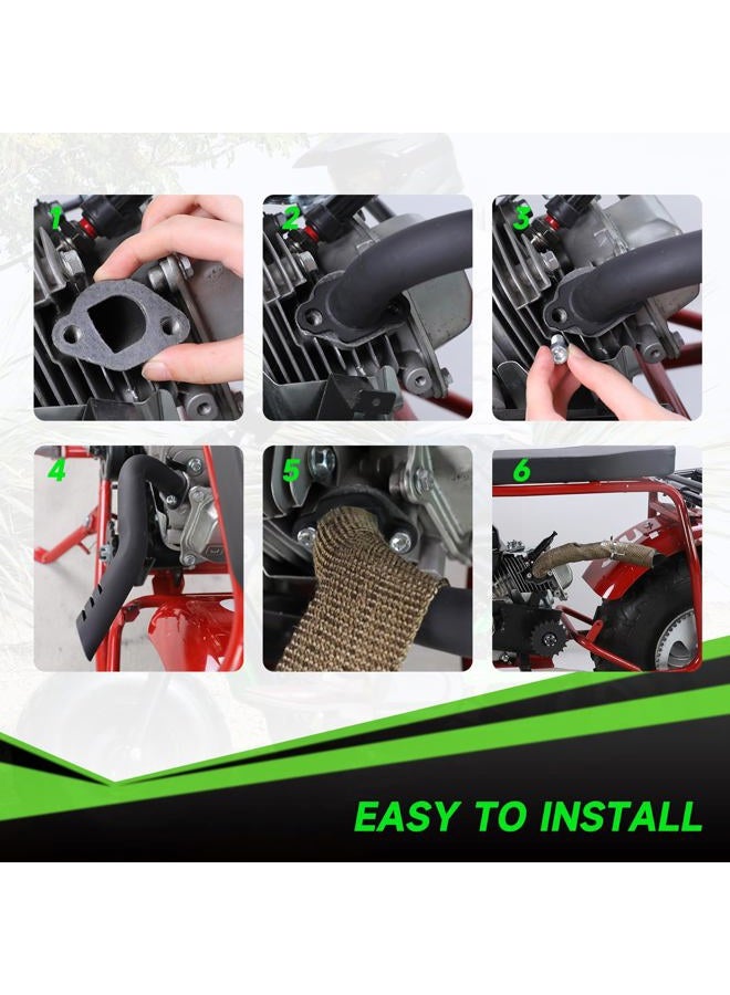 XIKOBY 212cc Exhaust Pipe Kit Compatible with Predator 212 196cc Coleman Mini Bike CT200U BT200X CT200U-EX B200R KT196 Go Kart Baja Warrior MB200 GX160 GX200 Clone Engine Parts w/Valve Springs(Black) - Image 4