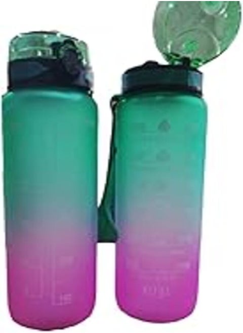 Generic 1 Litter Leakproof BPA Free Drinking Water Bottle with Time Marker & Straw to Ensure You Drink Enough Water Throughout The Day for Fitness and Outdoor Enthusiasts