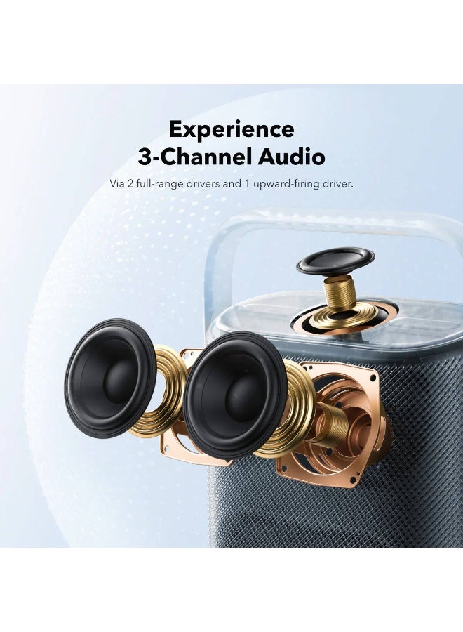 ساوند كور Soundcore Powerful Motion X500 Bluetooth Speaker, Wireless Speaker, Immersive Space Audio, Wireless High Resolution Sound, 3 Times More Details, 3 Drivers - Image 2