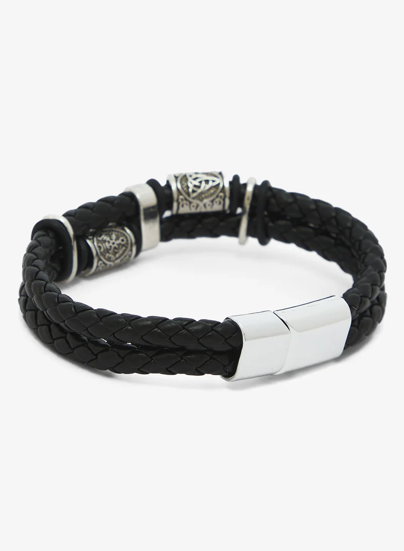 Seventy Five Multi-Layer Braided Leather Bracelet