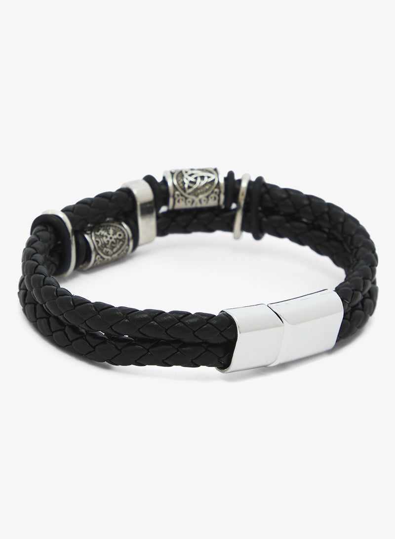 Seventy Five Multi-Layer Braided Leather Bracelet - Image 2