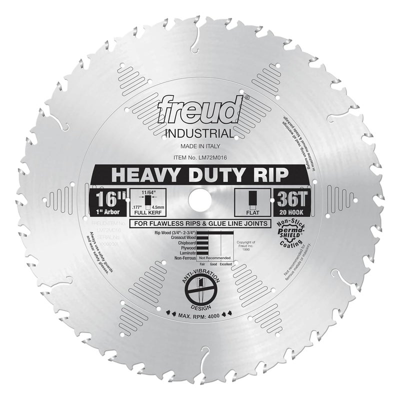 freud LM72M016: 16" x 36T Heavy-Duty Rip Blade - Image 1