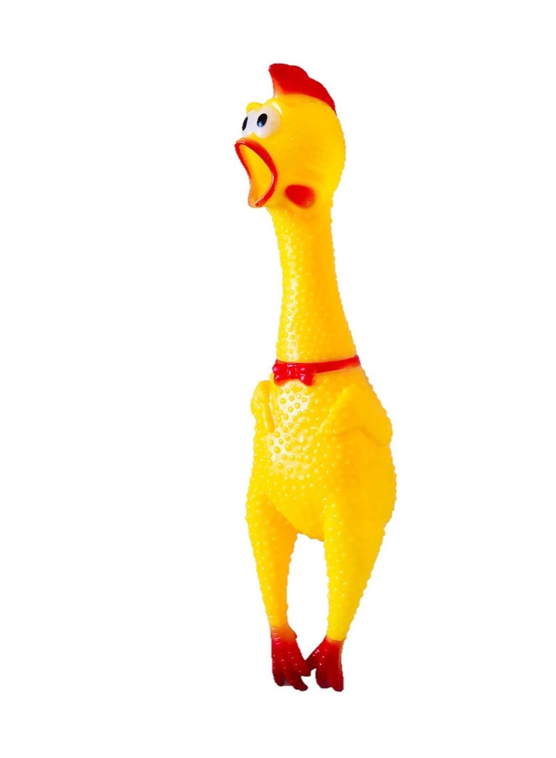 Shrilling Chicken Yellow Rubber Squeeze Squeak Screaming Prank Novelty Toy
