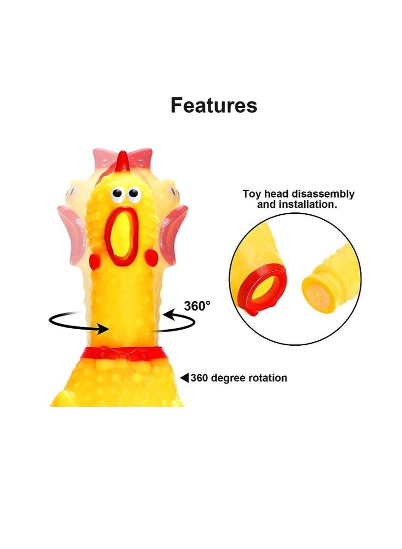 Shrilling Chicken Yellow Rubber Squeeze Squeak Screaming Prank Novelty Toy