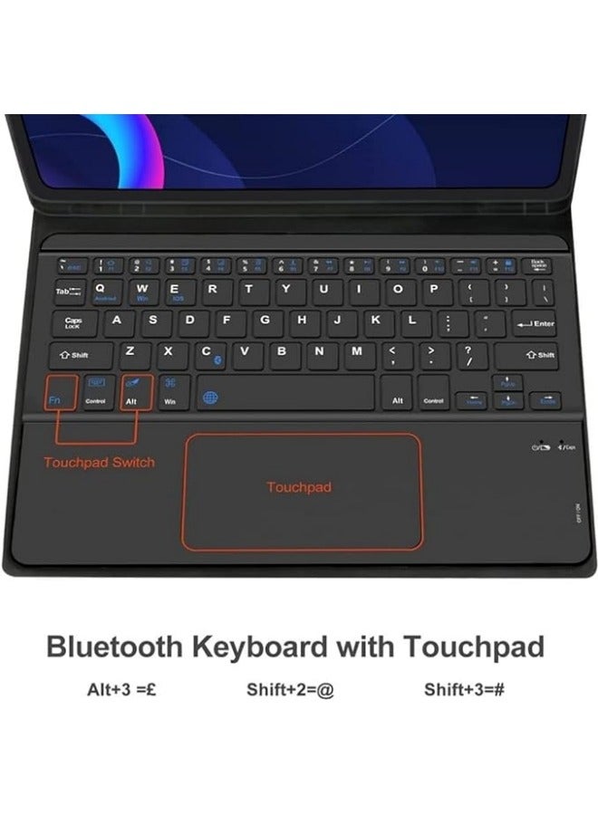 عام غطاء لوحة المفاتيح متوافق مع Lenovo Tab M10 الجيل الثالث بحجم 10.1 بوصة (TB-328FU/TB-328XU) 2022، غطاء حافظة للجهاز اللوحي مع لوحة مفاتيح بلوتوث لحافظة Tab M10 الجيل الثالث. - Image 2