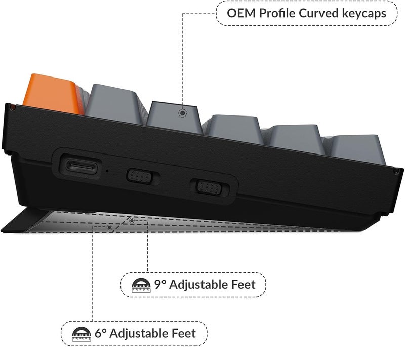 Keychron K4 96% Layout 100 Keys Wireless Bluetooth 5.1/Wired USB Mechanical Gaming Keyboard with Gateron G Pro Brown Switch White LED Backlight N-Key Rollover for Mac Windows PC-Version 2 - Image 5