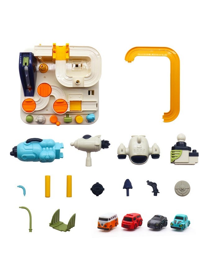 Fistone Kids Race Track Car Adventure Toy For Toddlers, Spaceship Puzzle Rail Track City Rescue Playset With 4 Mini Cars, Preschool Educational Car Games Toys For Boys Age 3+ - Image 5