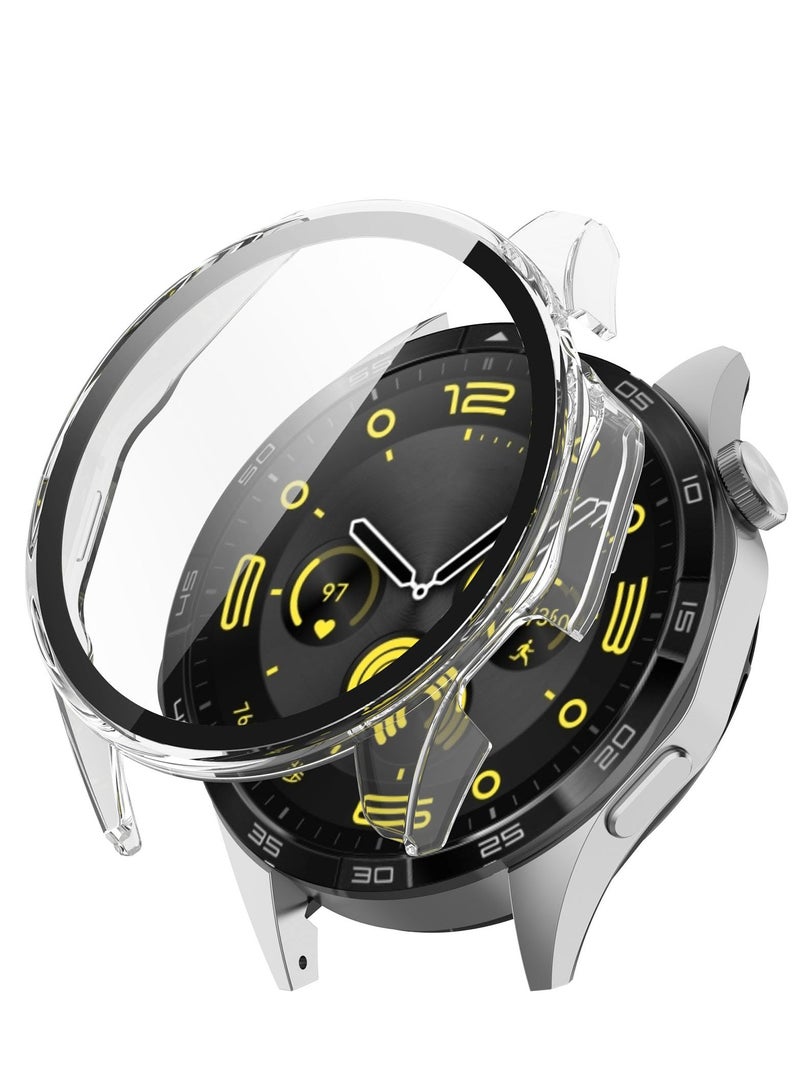 Case + Screen Protector Compatible with Huawei Watch GT4 46mm Tempered Glass Integrated Watch Case Protector (Clear) - Image 1